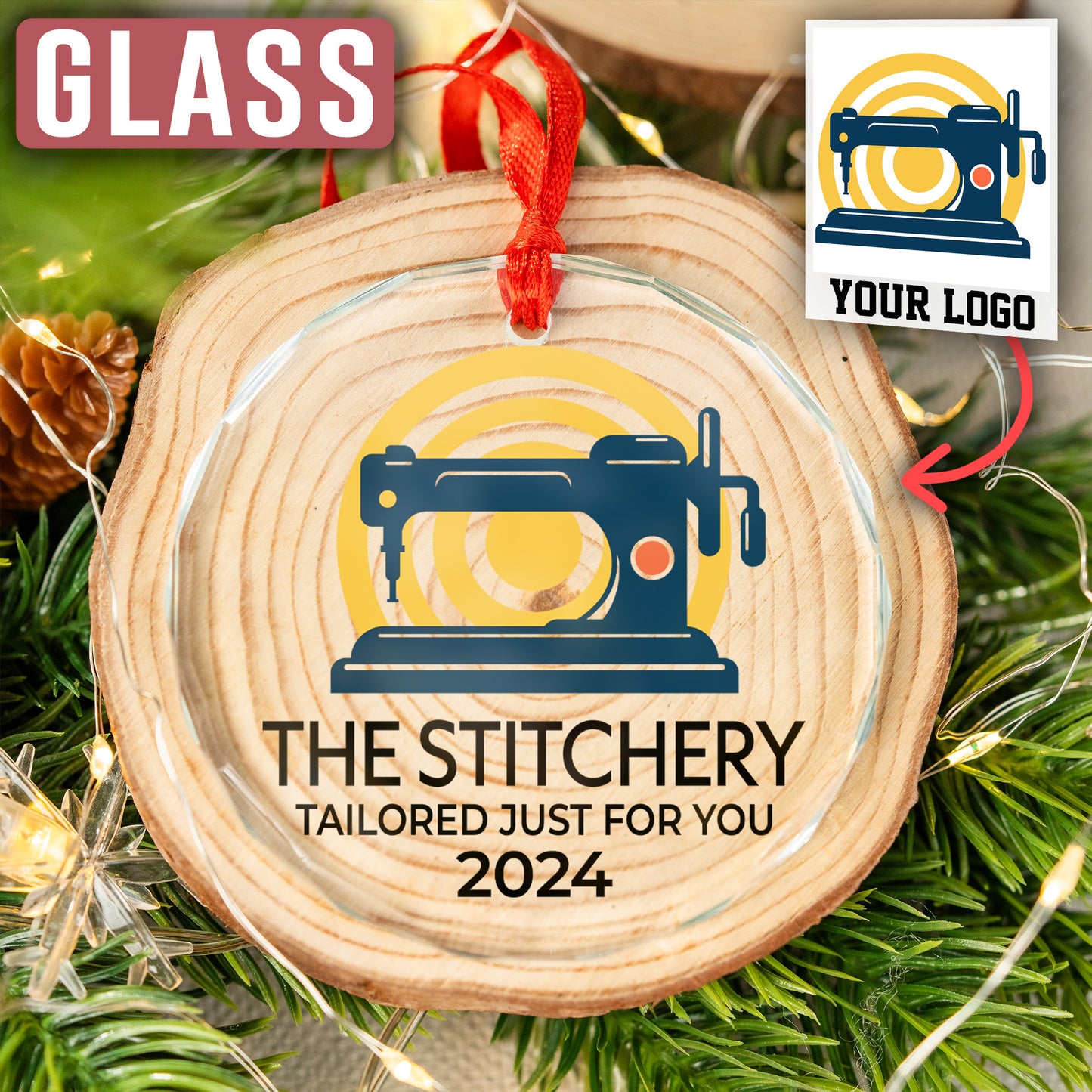 Custom Logo Company Photo Ornament