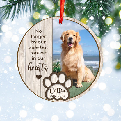 Custom Memorial Dog Photo Wood and Acrylic Ornament