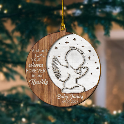 Custom Baby Name Memorial 2-Layers Wood Ornament