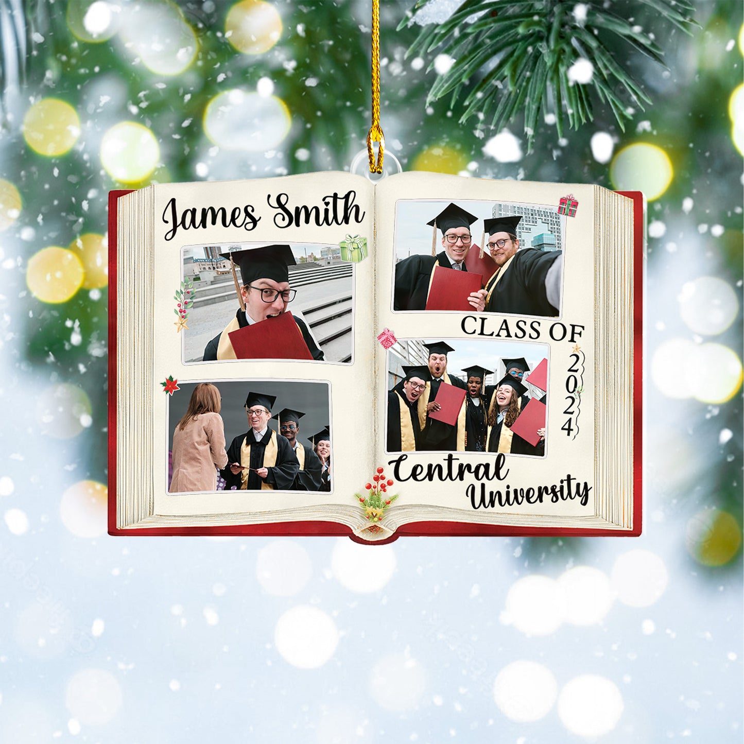 Custom Photos Graduation Photobook Ornament