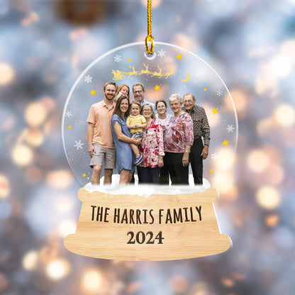 Custom Family Photo Snowball Acrylic Ornament