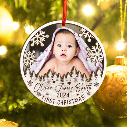 Custom Baby Photo Wood and Acrylic Ornament