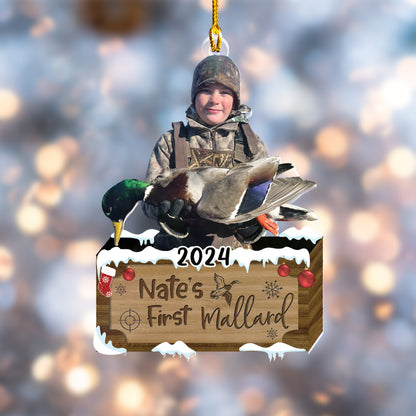 Custom Mallard Hunting Photo Ornament