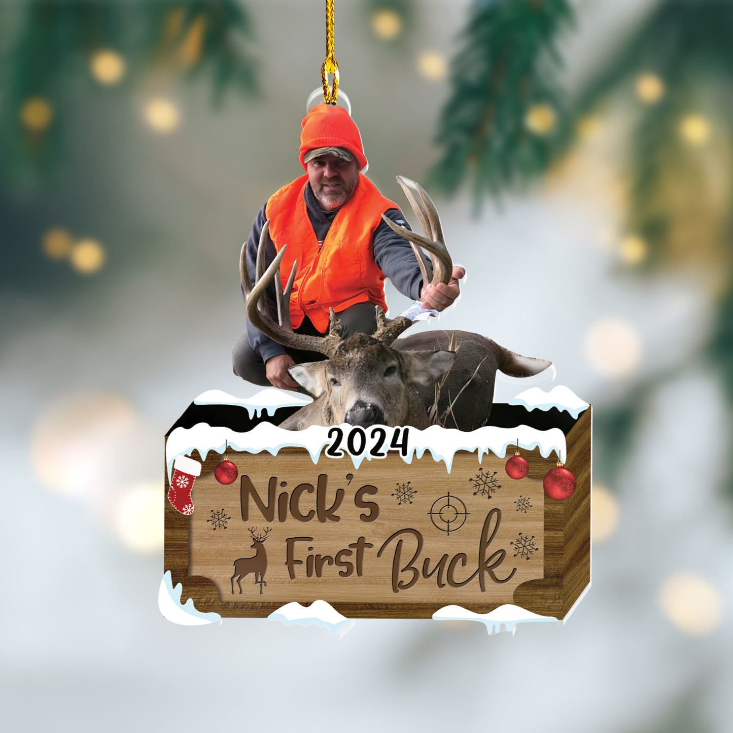 Custom Hunting Photo Ornament