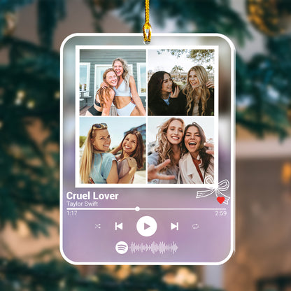 Custom Photo Besties Music Player Acrylic Ornament