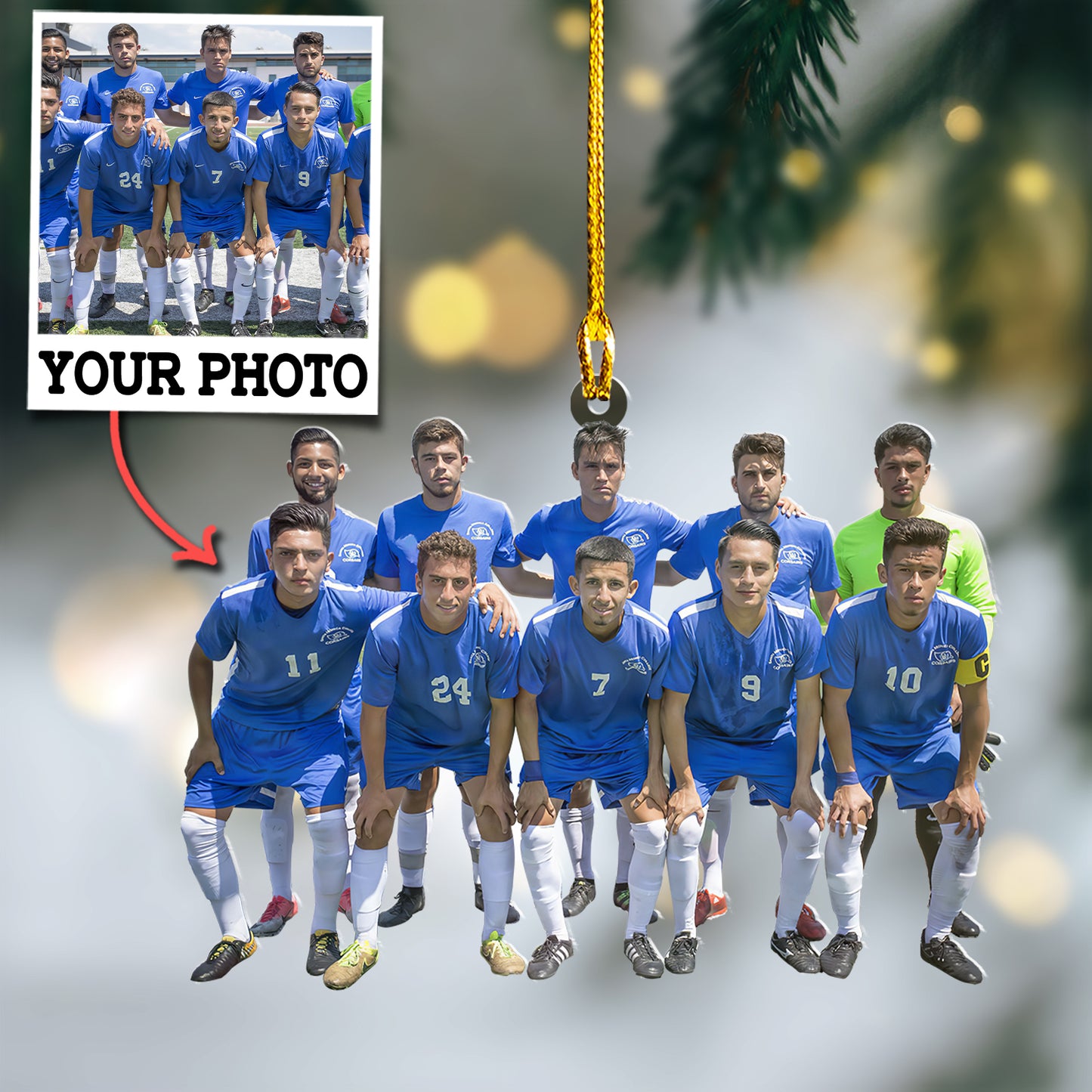 Custom Photo Soccer Ornament