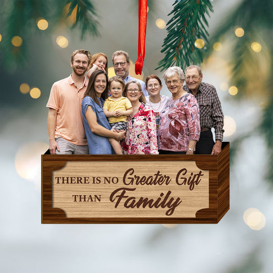 Custom Photo Family Wood and Acrylic Ornament