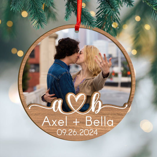 Custom Photo Couple Wood and Acrylic Ornament