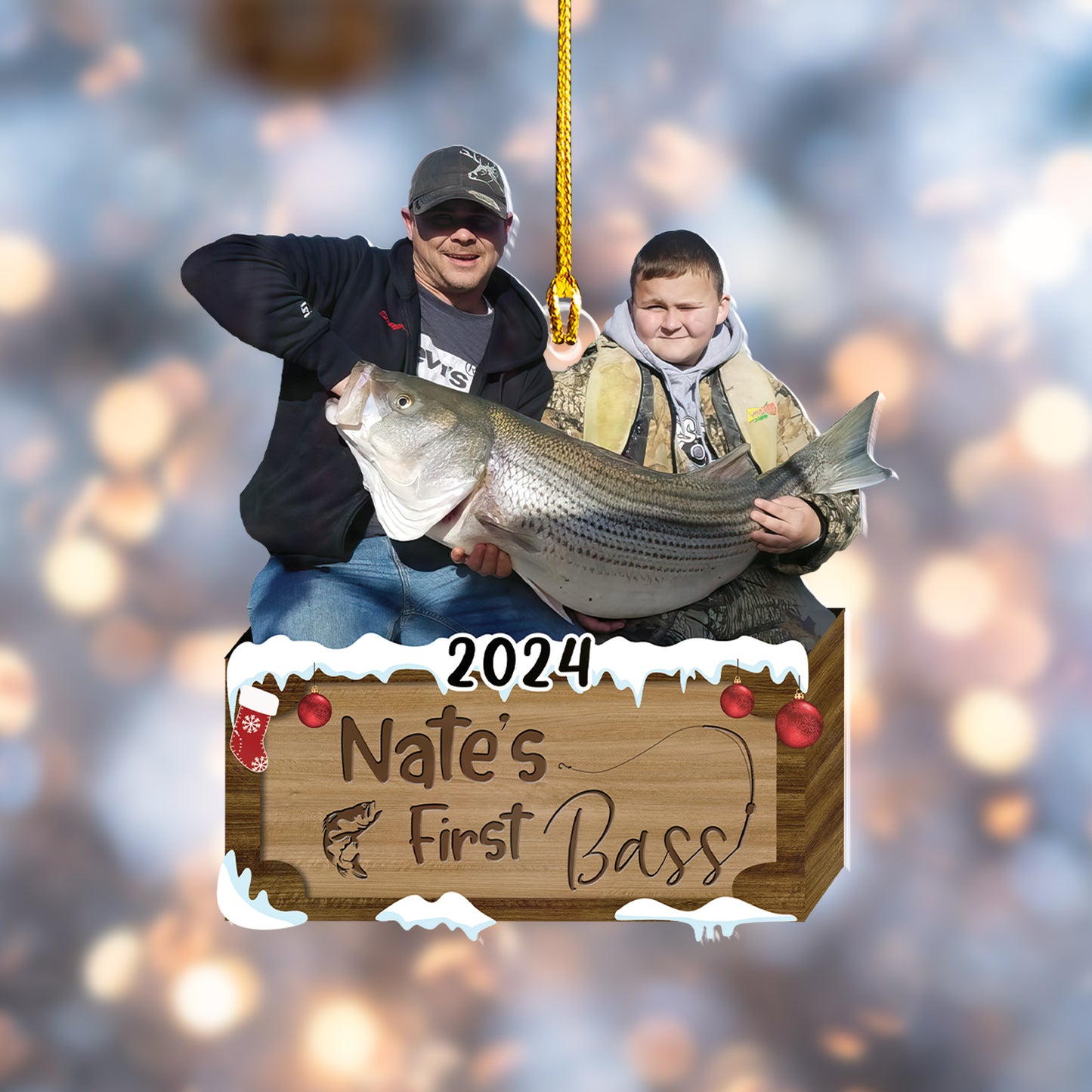 Custom Fishing Photo Ornament