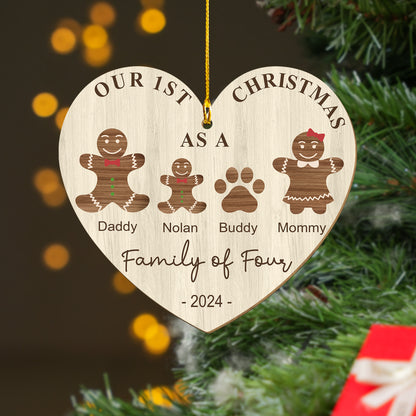 Custom Gingerbread Family Wood Ornament