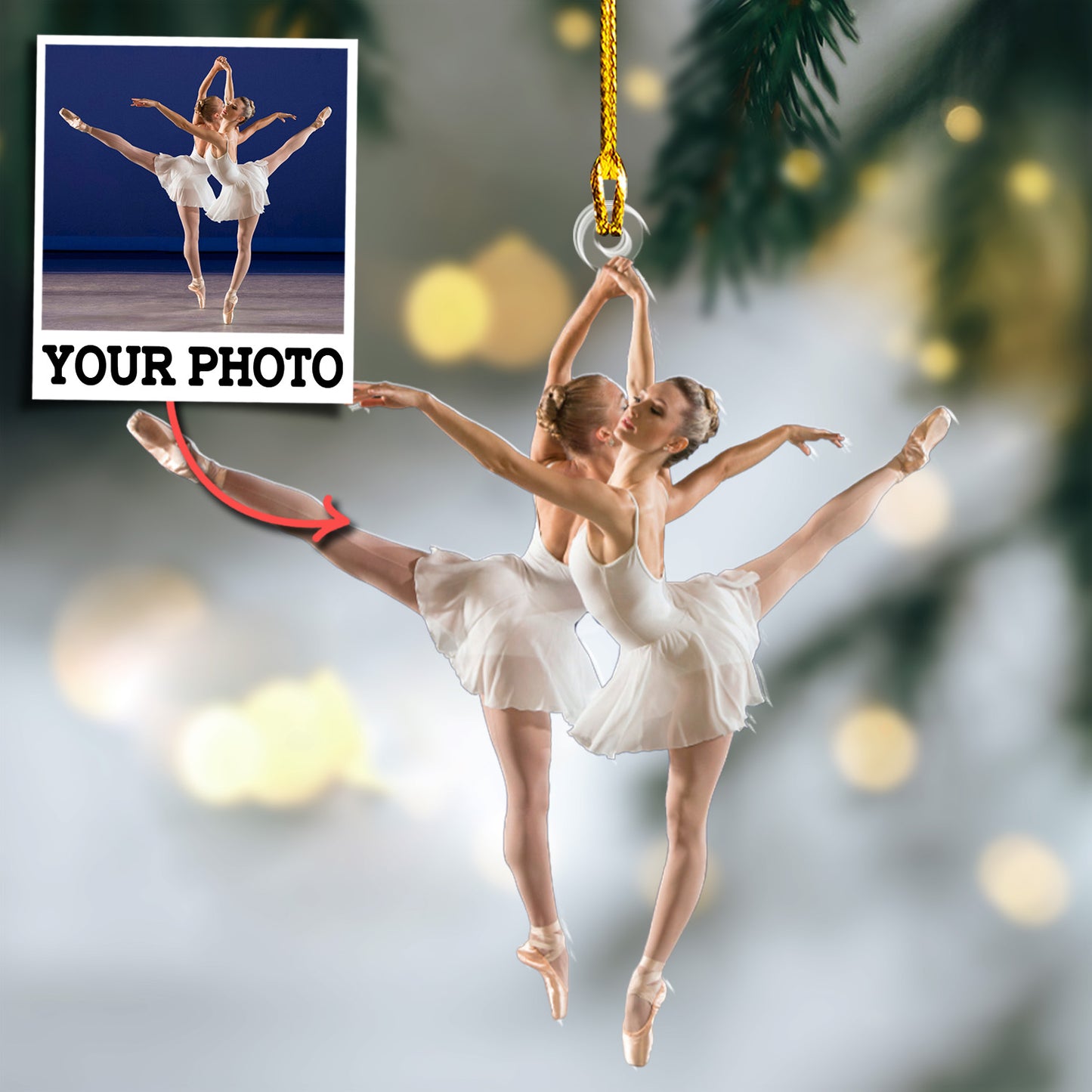 Custom Ballet Dancing Photo Ornament