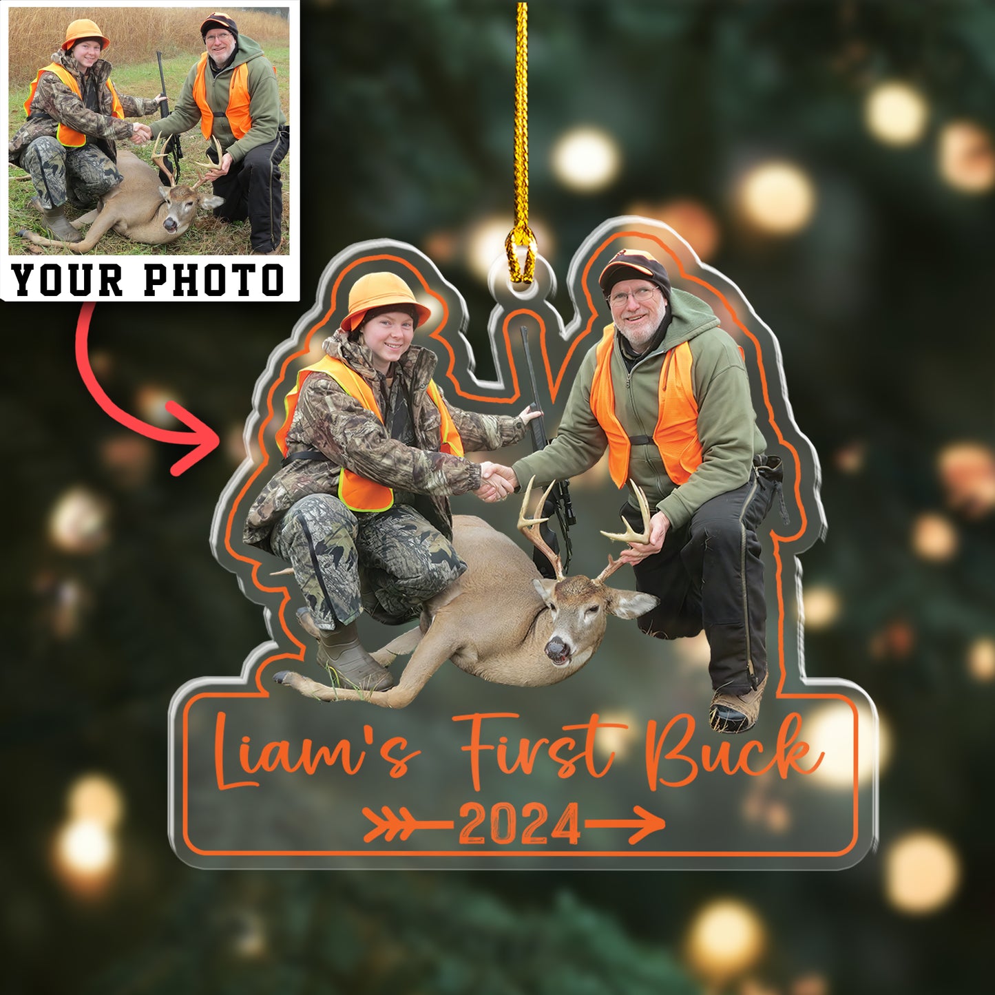 Custom Hunting Photo Acrylic Ornament