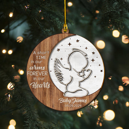 Custom Baby Name Memorial 2-Layers Wood Ornament