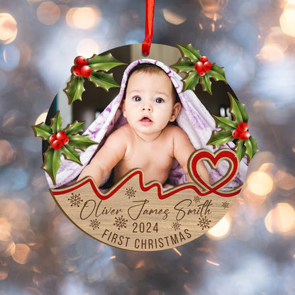 Custom Baby Photo Wood and Acrylic Ornament