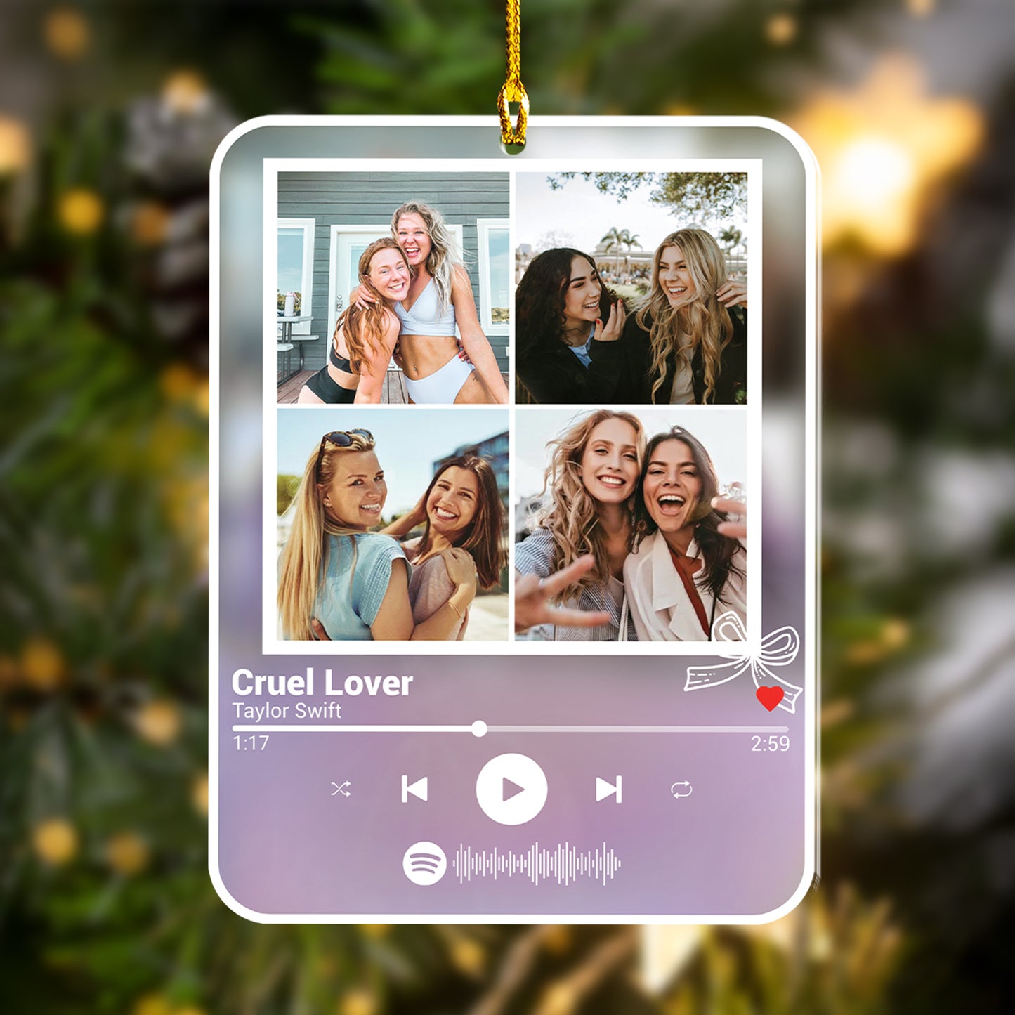 Custom Photo Besties Music Player Acrylic Ornament