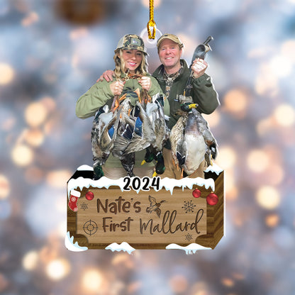 Custom Mallard Hunting Photo Ornament