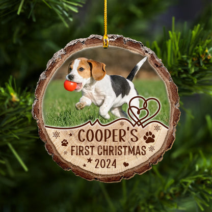 Custom Dog Photo Wood Ornament