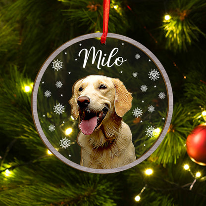 Custom Photo Dog Wood and Acrylic Ornament