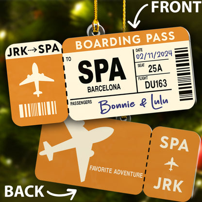 Custom 2-Sides Boarding Pass Ornament