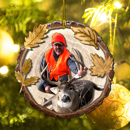 Custom Hunting Photo 2-Layer Wood Ornament