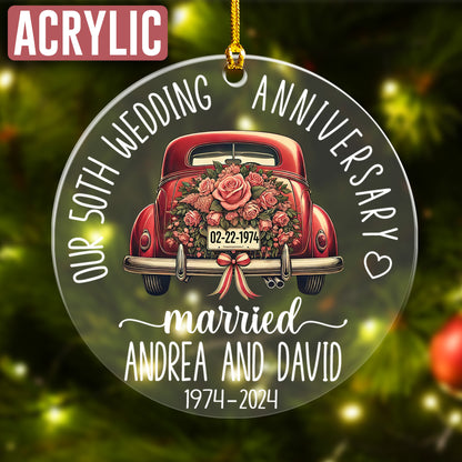 Custom Car Wedding Anniversary Ornament