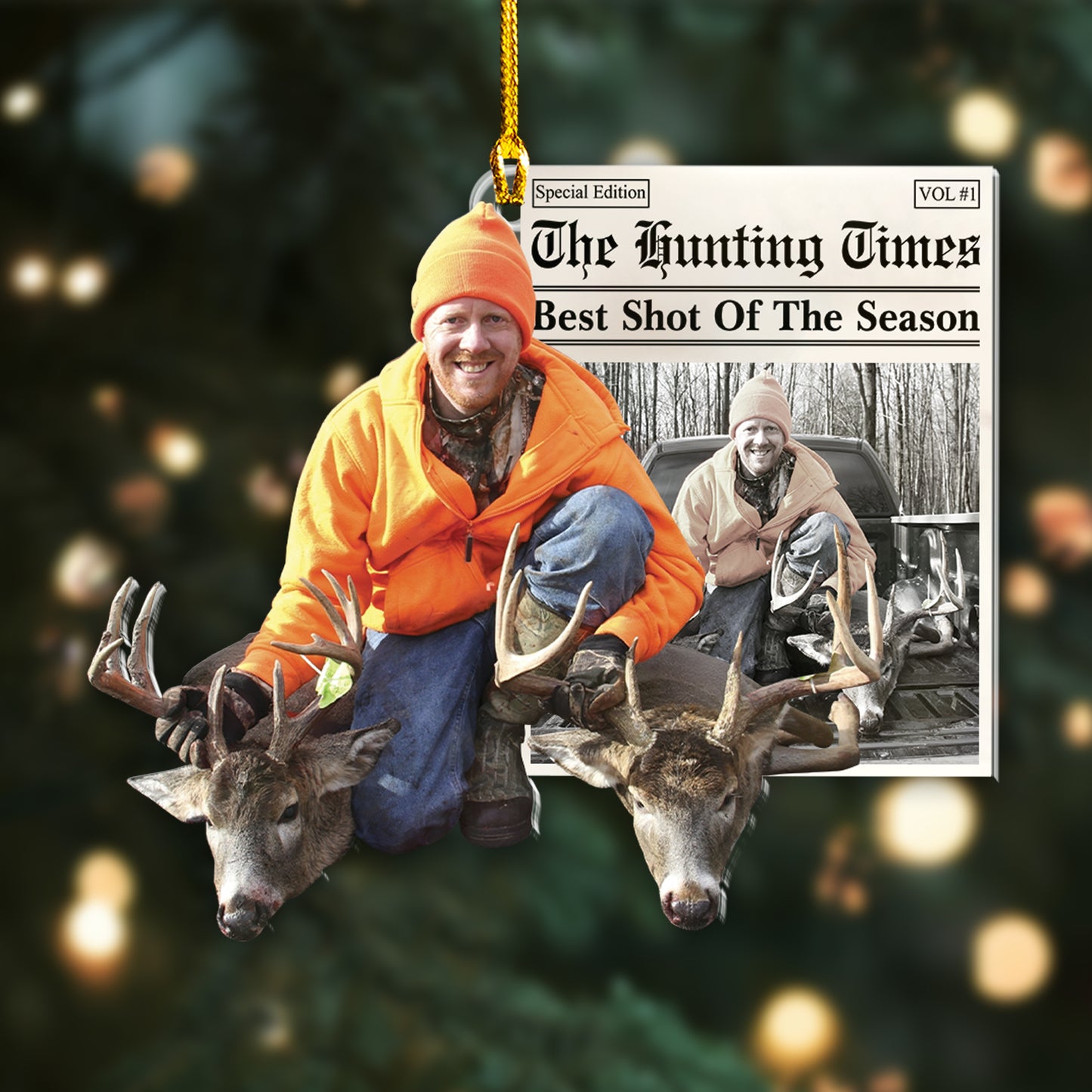 Custom Hunting Photo Newspaper Ornament