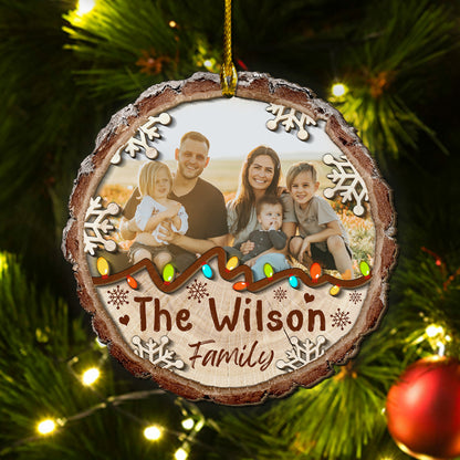 Custom Family Photo 2-Layer Wood Ornament