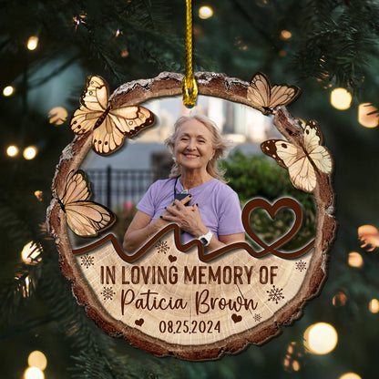 Custom Memorial Photo 2-Layer Wood Ornament