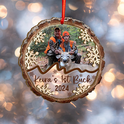 Custom Hunting Photo Wood and Acrylic Ornament