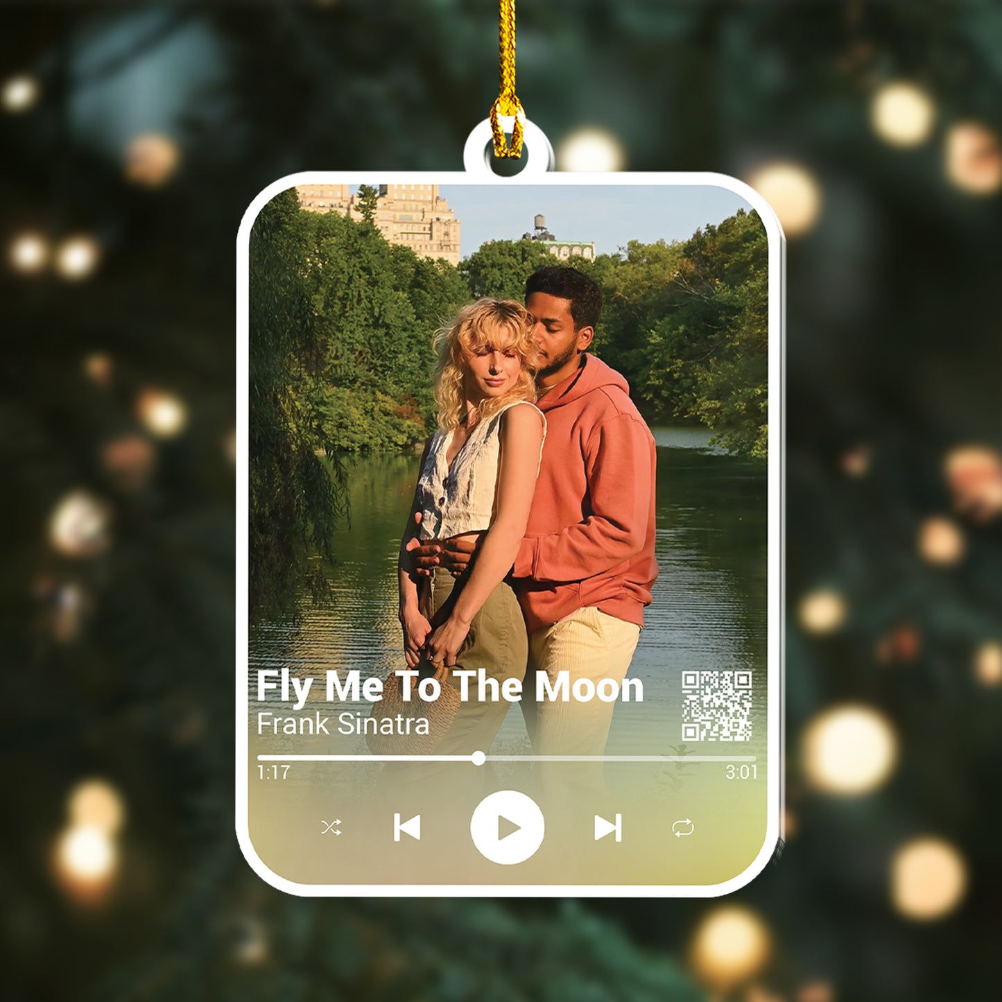 Custom Photo Music Player QR Ornament