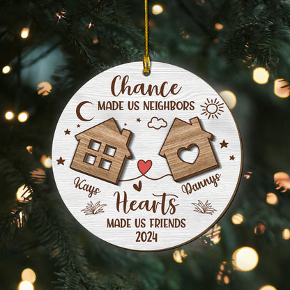 Custom Neighbors 2-Layers Wood Ornament