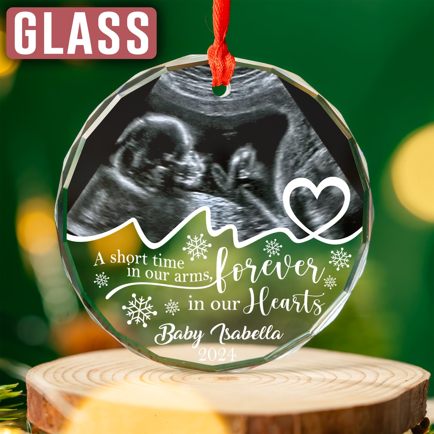 Custom Miscarriage Baby Ultrasound Photo Ornament