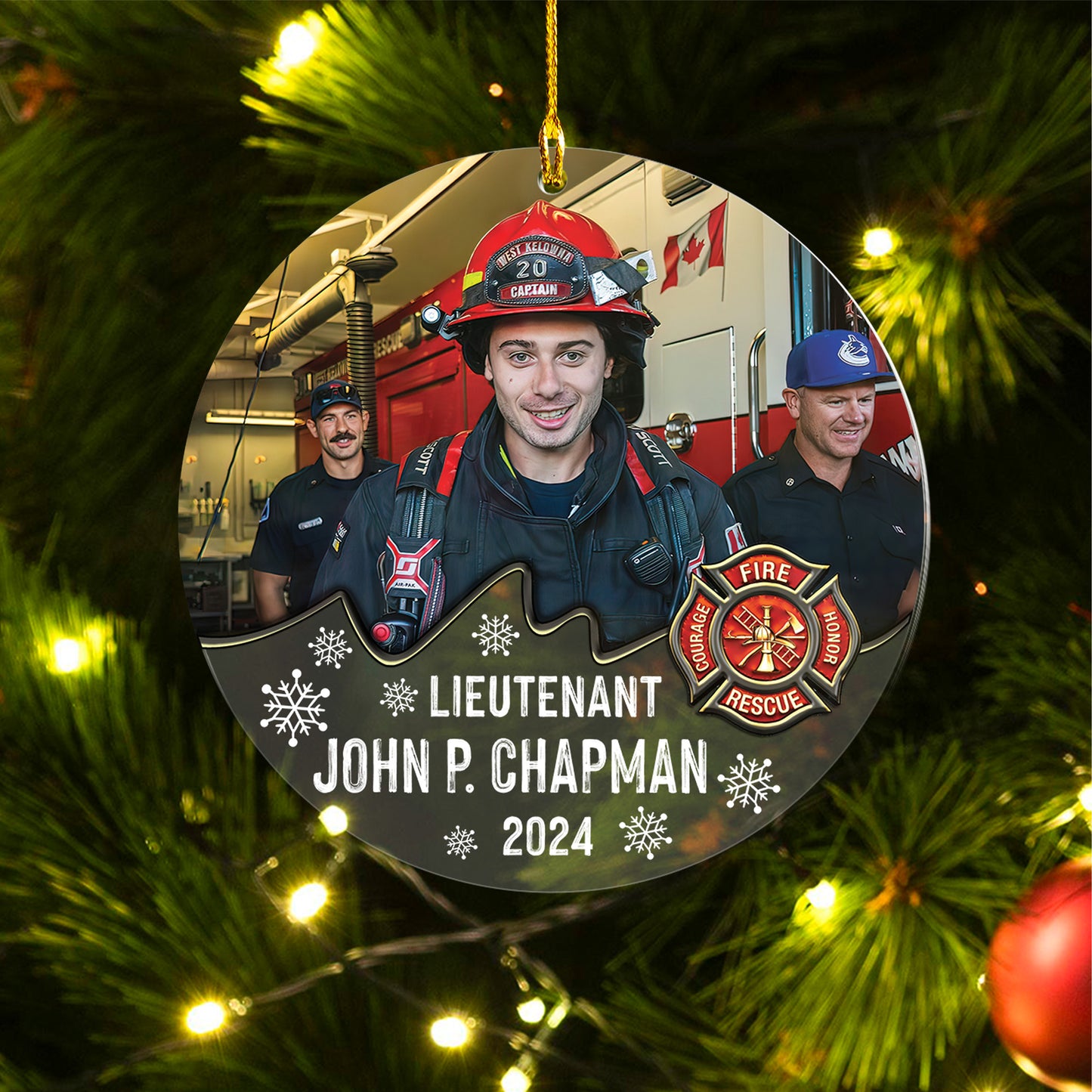 Custom Firefighter Photo Ornament