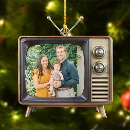 Custom Family Photo Retro Television Ornament