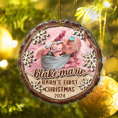 Custom Baby Photo 2-Layer Wood Ornament