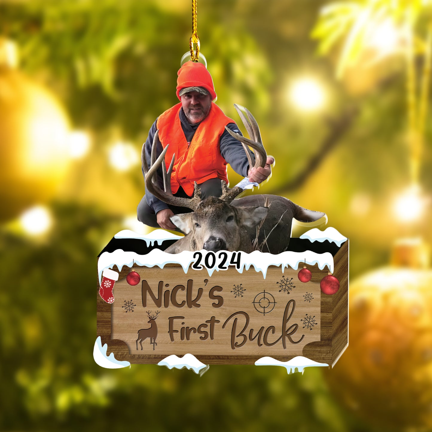 Custom Hunting Photo Ornament