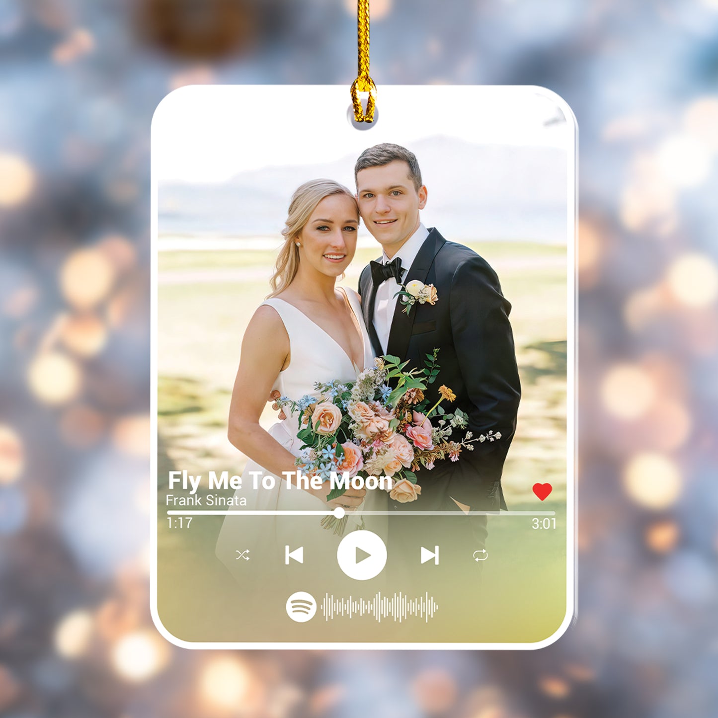 Custom Photo Music Player Couple Ornament