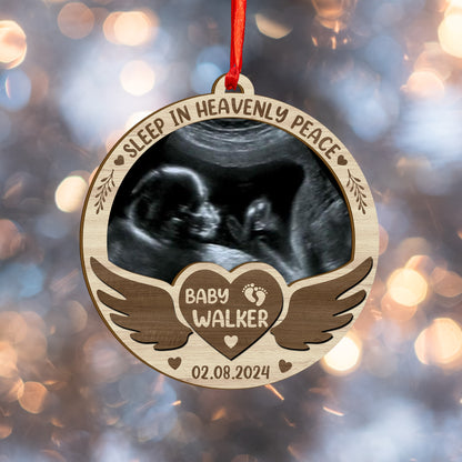 Custom Ultrasound Photo Wood and Acrylic Ornament