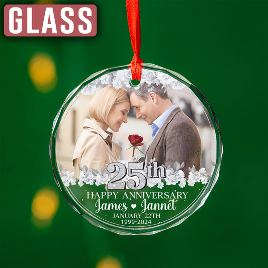 Custom 25th Anniversary Photo Ornament