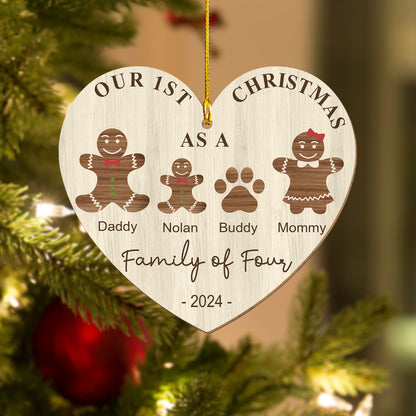 Custom Gingerbread Family Wood Ornament