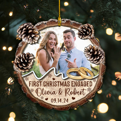 Custom Wedding Photo 2-Layers Wood Ornament