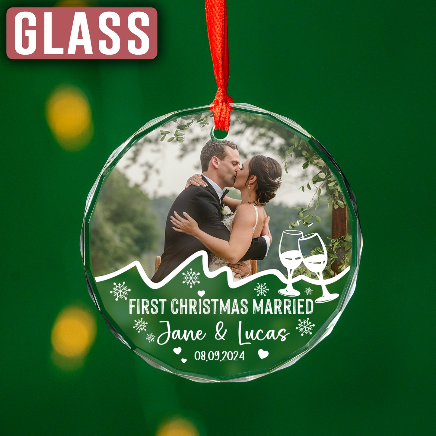 Custom Wedding Photo Ornament