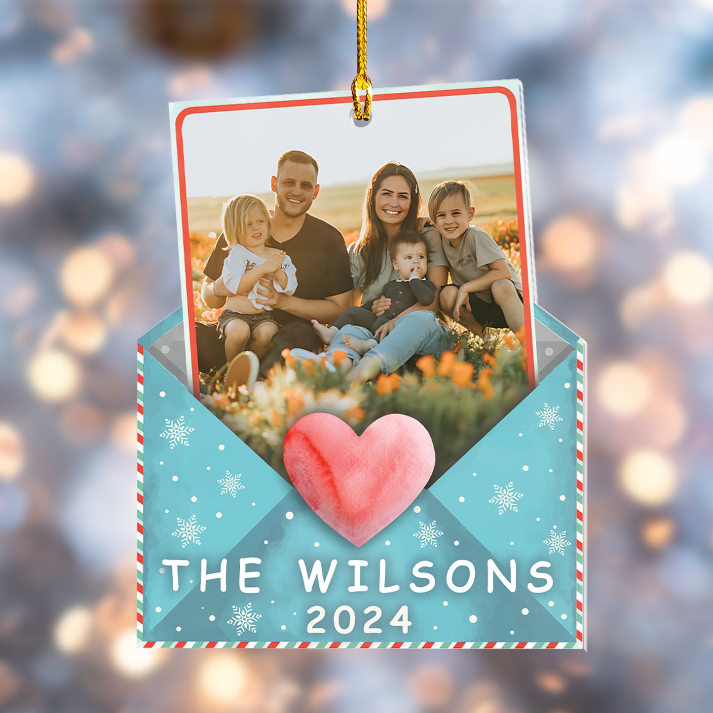 Custom Letter Family Photo Ornament