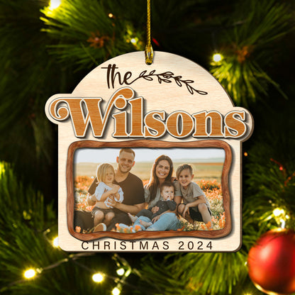 Custom Family Photo 2-Layer Wood Ornament