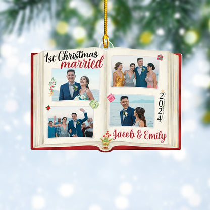 Custom Photobook Wedding Ornament