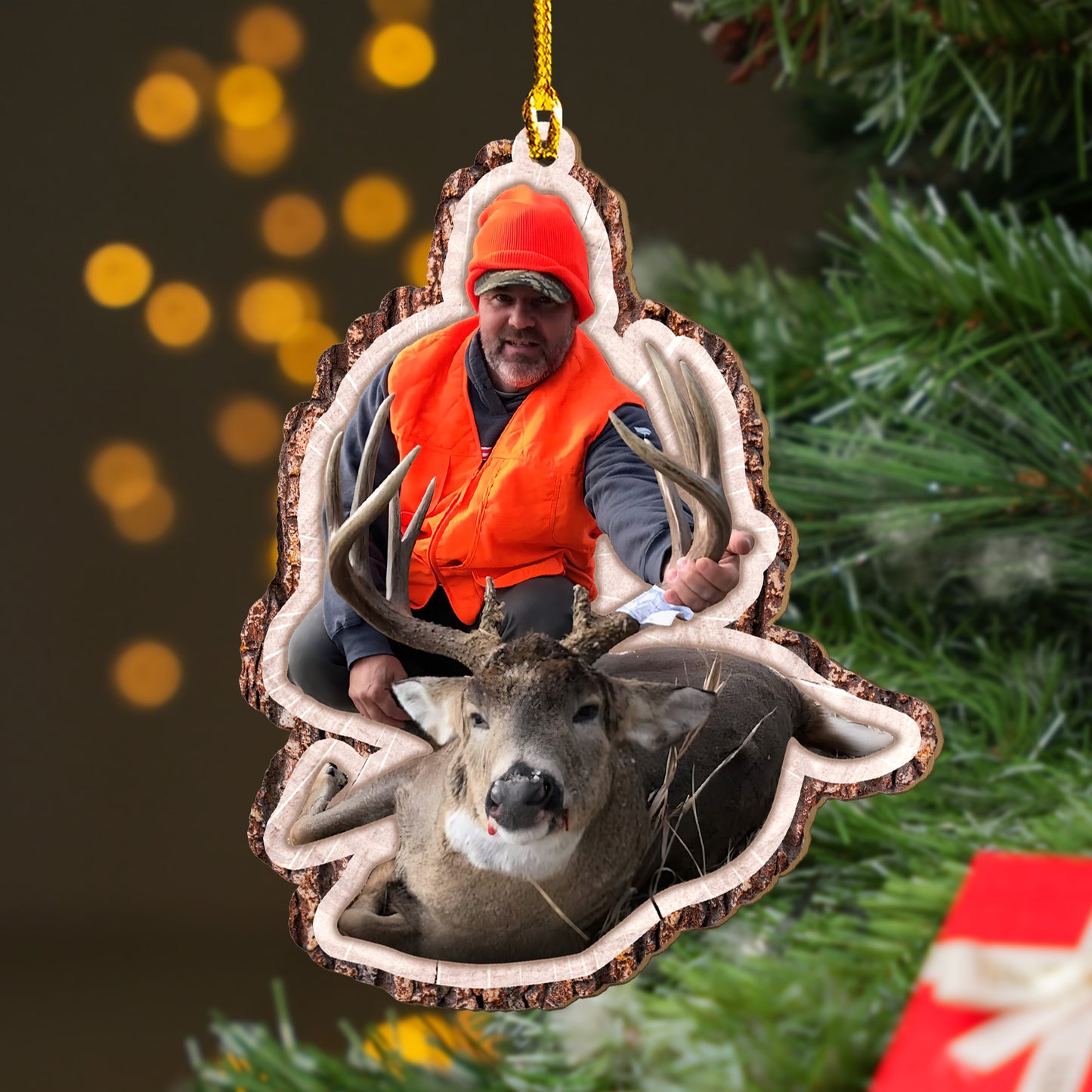 Custom Hunting Photo Wood Ornament