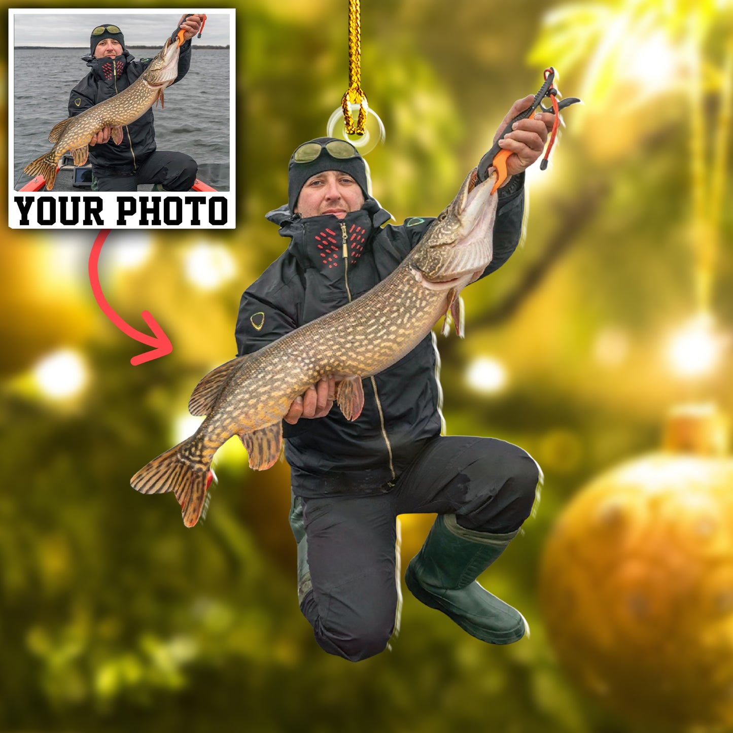 Custom Fishing Photo Ornament