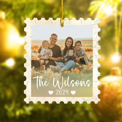 Custom Stamp Teacher Family Photo Ornament