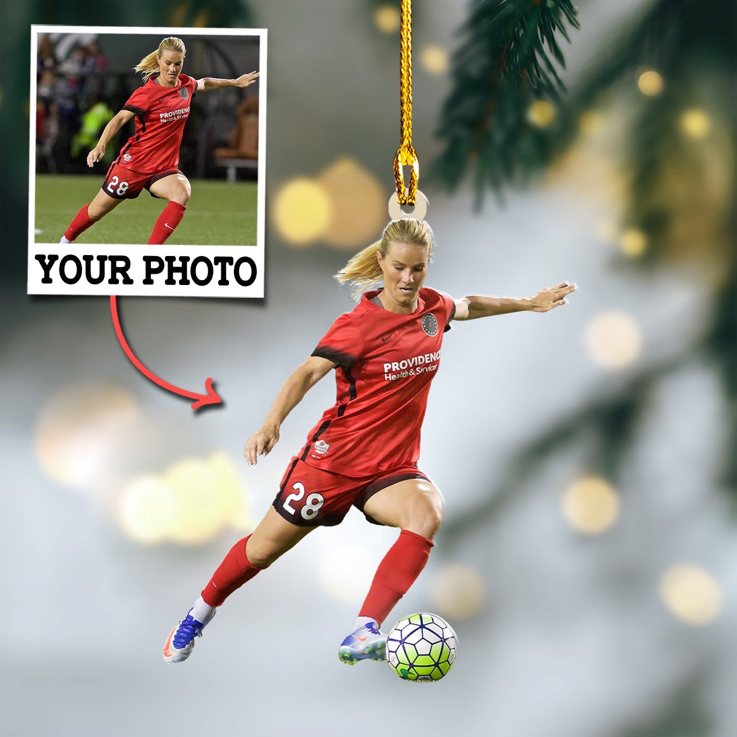 Custom Photo Soccer Ornament