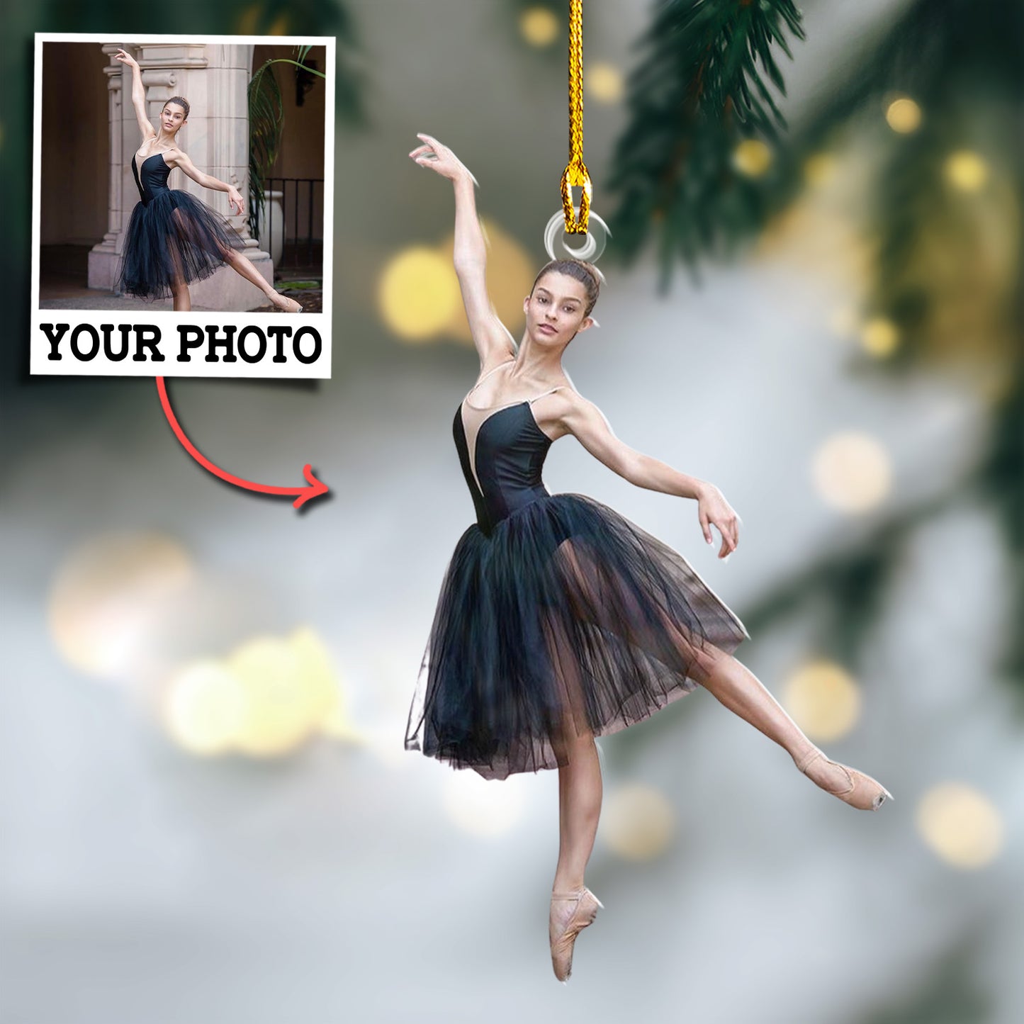 Custom Ballet Dancing Photo Ornament